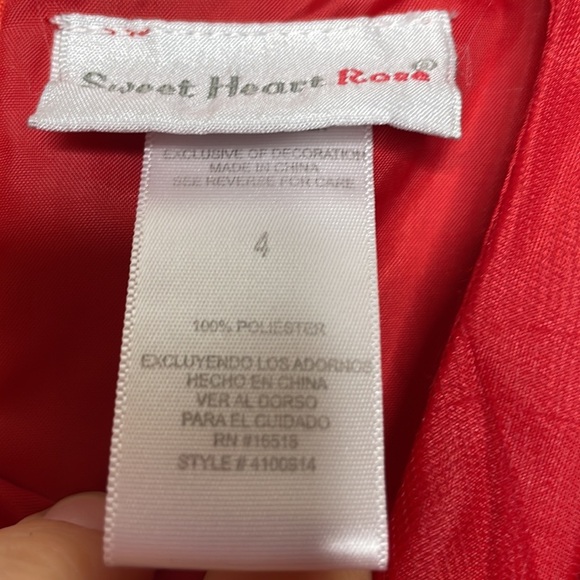 Sweet Heart Rose Girls Size 4 Red Black Sleeveless Glitter Tulle Holiday Dress - Picture 7 of 10